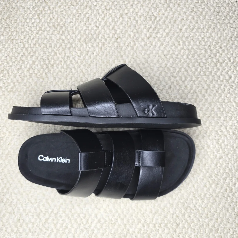 Calvin Klein Black Slide Sandals NWT 8